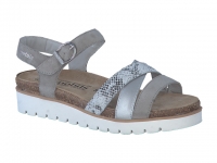 chaussure mobils sandales thina bi-matière gris clair